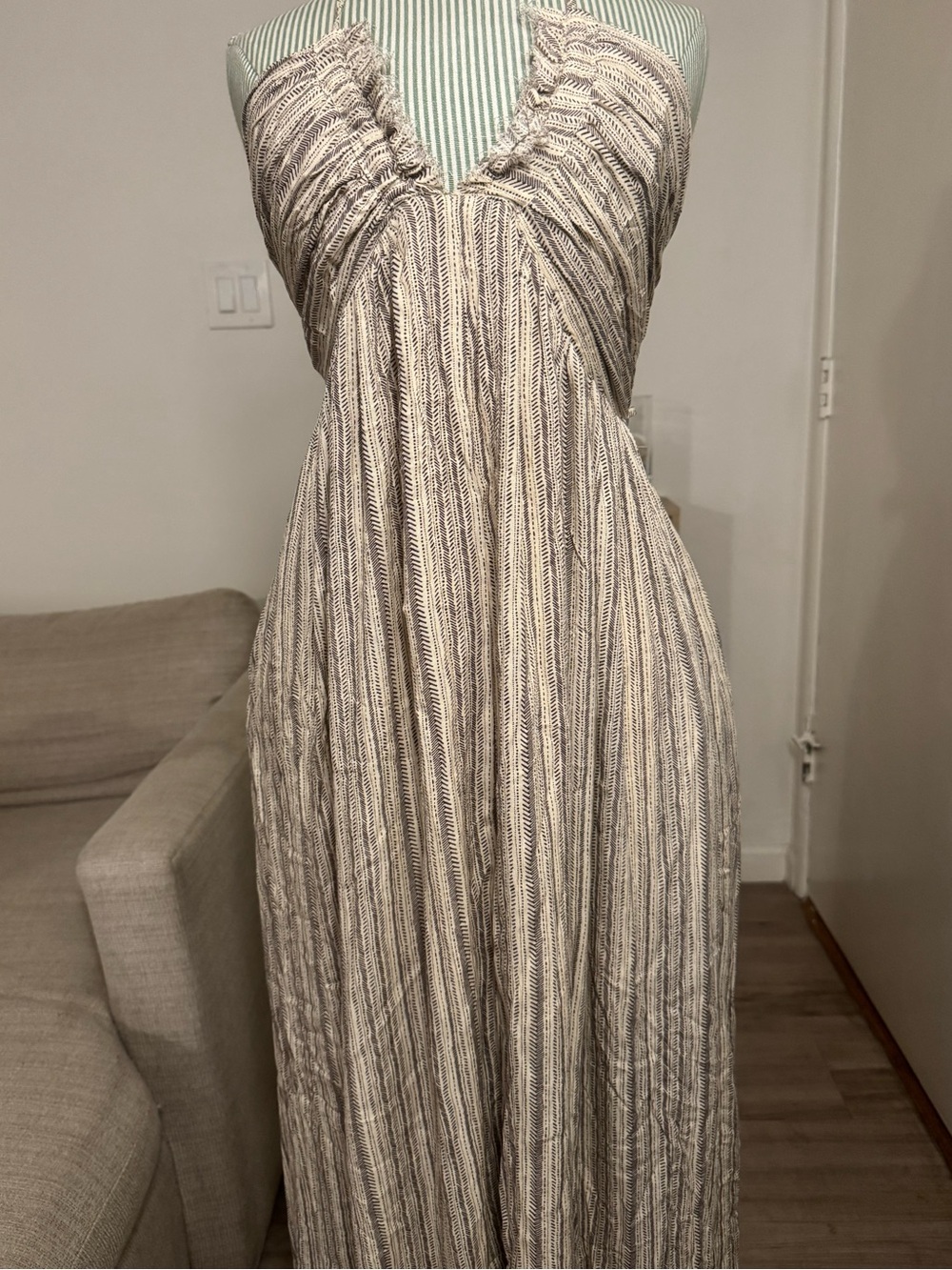 NWT Promesa Boho Halter Open Back Maxi Dress S